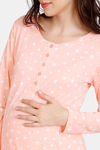 Zivame Maternity Knit Cotton Pyjama Set - Peach Pearl — thumbnail 5